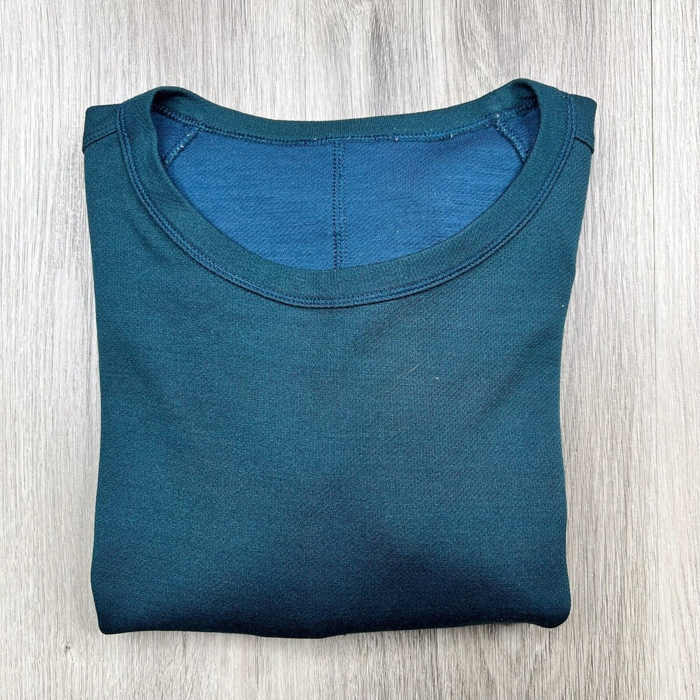 Lululemon Long Sleeve Surge Crewneck Shirt Mens Size M Medium Teal Blue